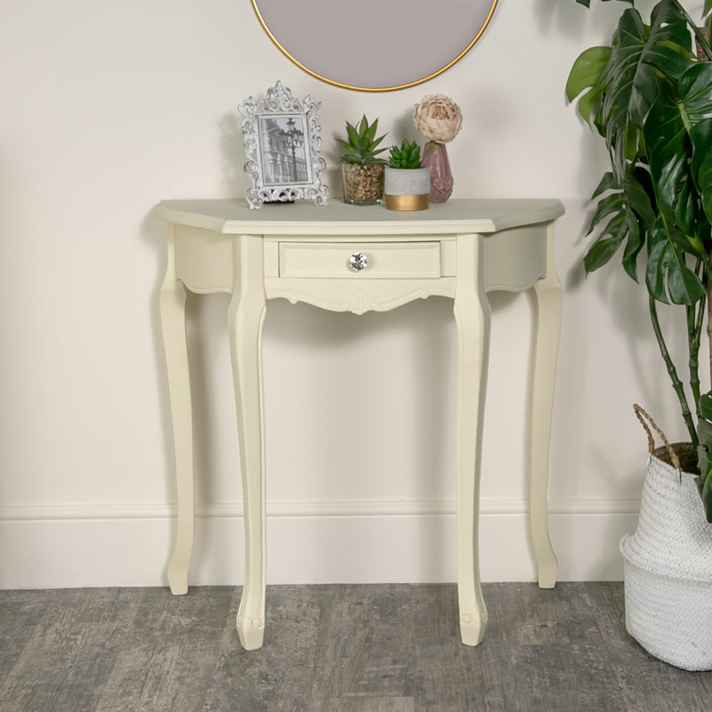 Cream Half Moon Table - Elise Cream Range EX SHOWROOM ITEM 