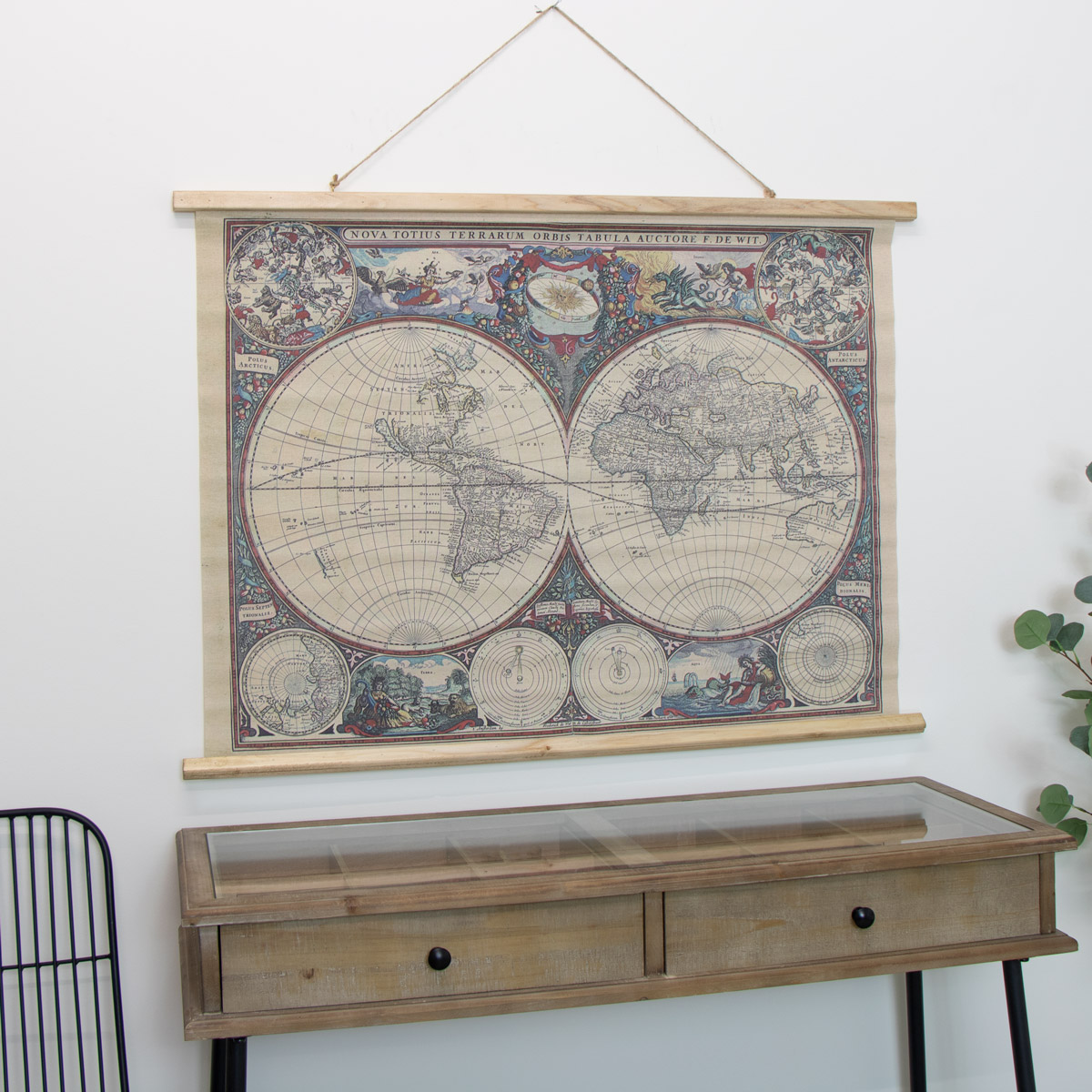 Hanging Canvas World Map  