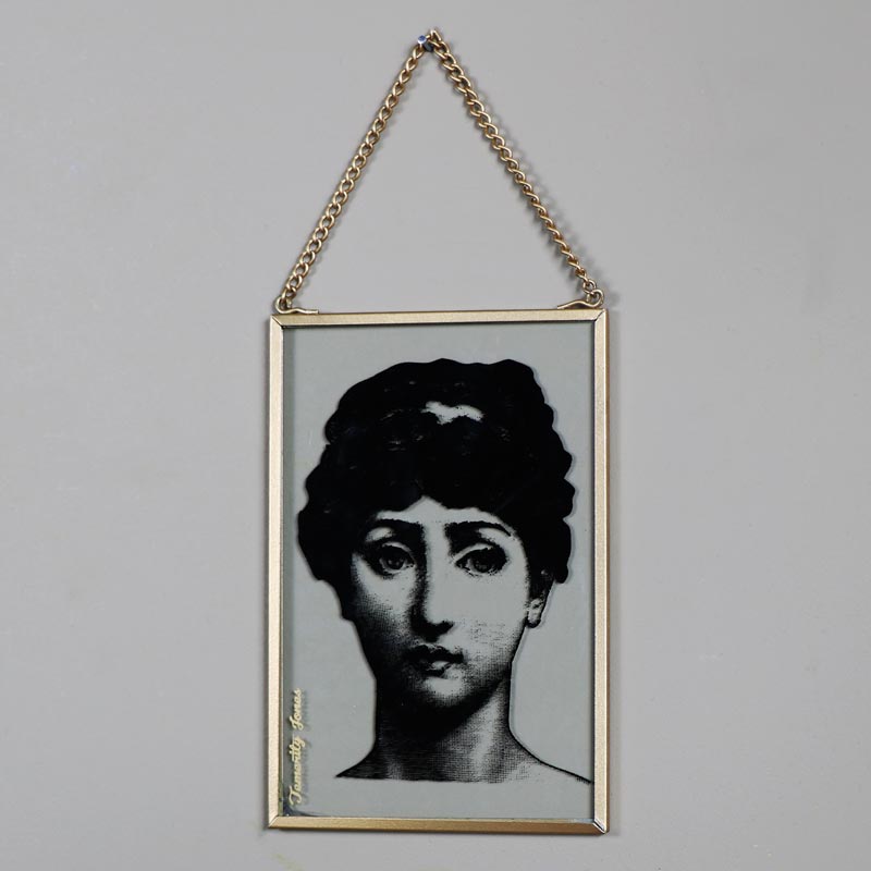 Hanging Glass Boudoir Lady Plaque