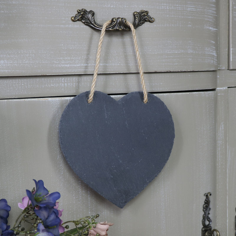 Heart Shape Grey Slate Memo Board