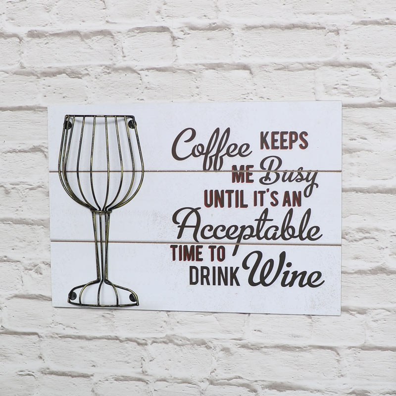 Humorous Wine Quote White Wall Plaque Cork Holder