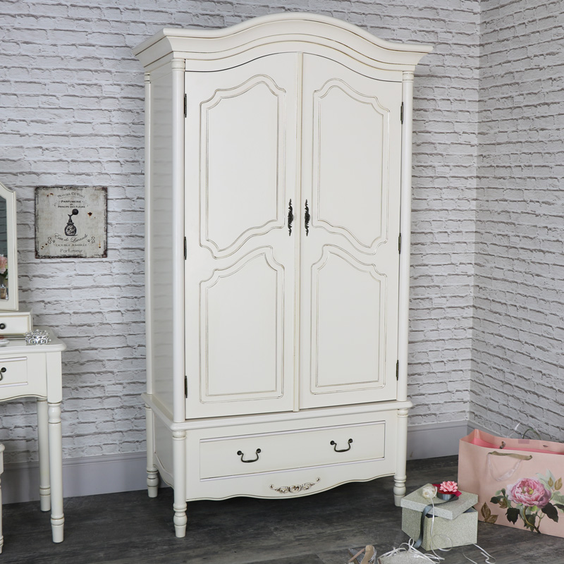 Large Cream Armoire Style Double Wardrobe - Adelise Range EX-SHOWROOM ITEM 0052