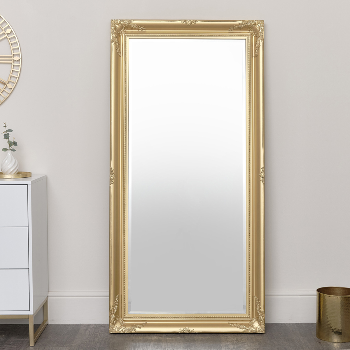 Large Gold Ornate Wall/Floor Mirror 158cm x 78cm