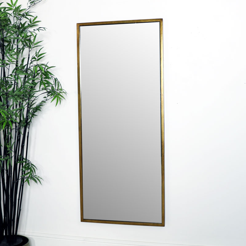 Large Gold Rectangle Mirror 60cm x 140cm