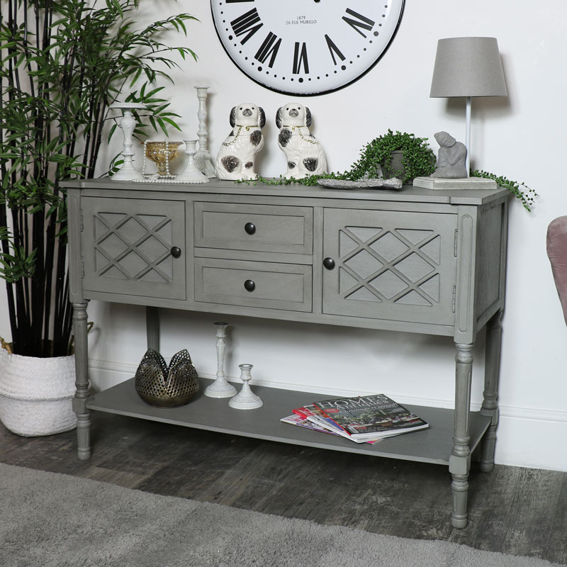 Large Grey Sideboard Storage Unit - Venice Range DAMAGED SECOND 3132