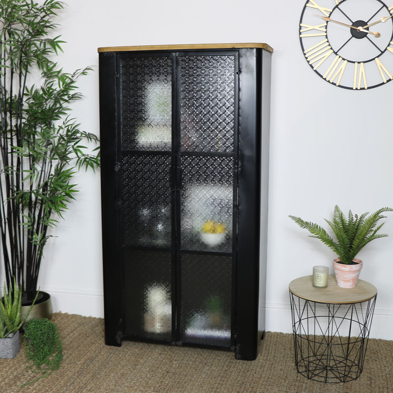 Large Industrial Glass Fronted Cabinet 