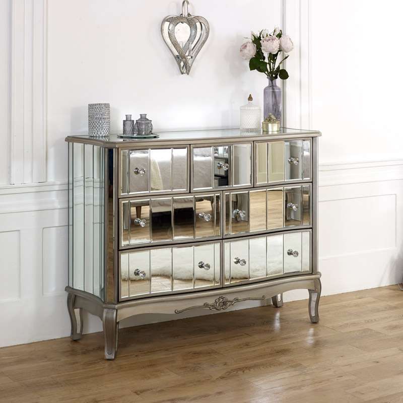 Large Mirrored Chest Of Drawers, Mirrored Chest Of Drawers Furniture