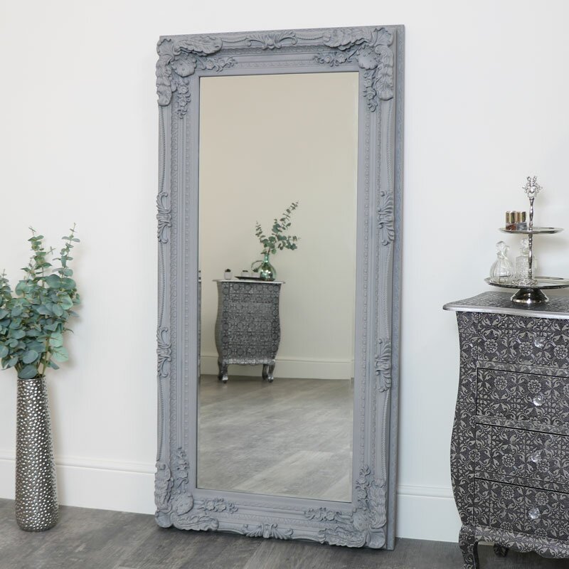 Large Ornate Grey Wall Floor Leaner Mirror 78cm X 158cm Large Ornate Grey Wall Floor Leaner, What Is Leaner Mirror