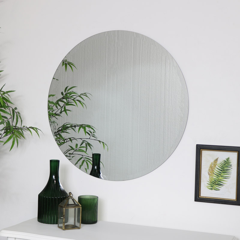 Large Round Frameless Mirror 70cm X, What To Do With A Large Frameless Mirror