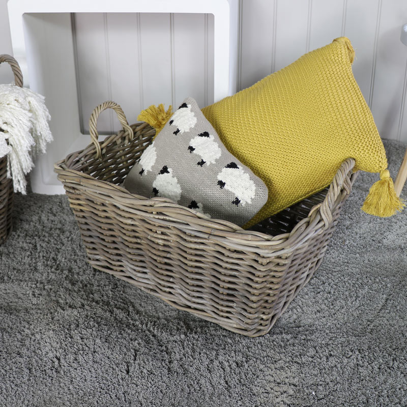 Large Rustic Wicker Laundry Basket