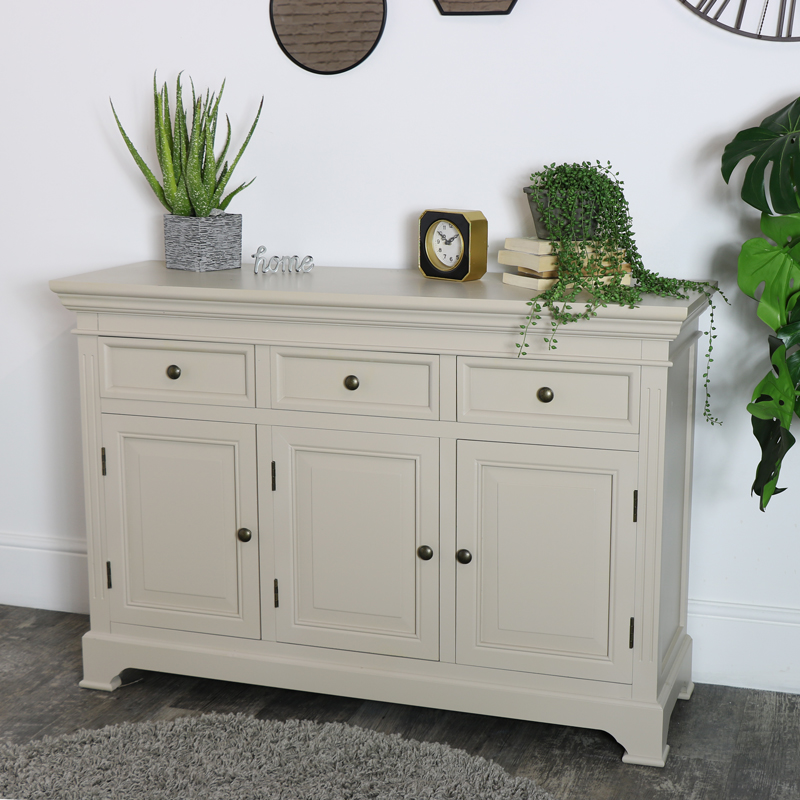 Large Sideboard Cupboard/Drawer Storage Unit - Daventry Taupe-Grey Range