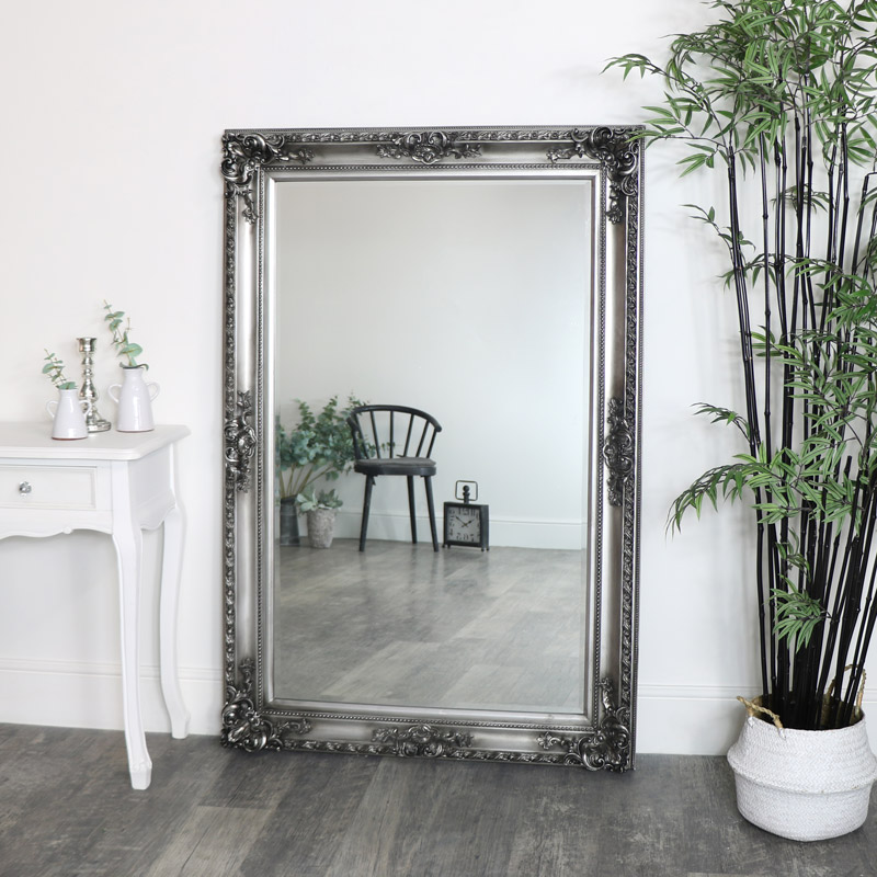 Large Silver Wall Leaner Mirror 100cm X 150cm