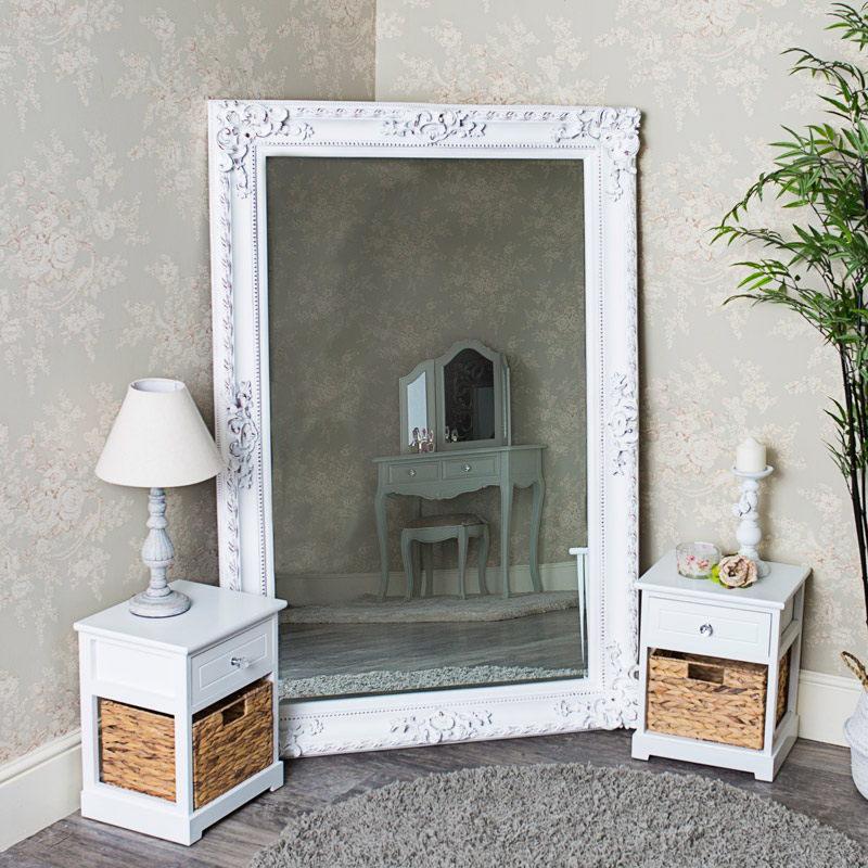 Large White Wall Leaner Mirror 100cm X 150cm