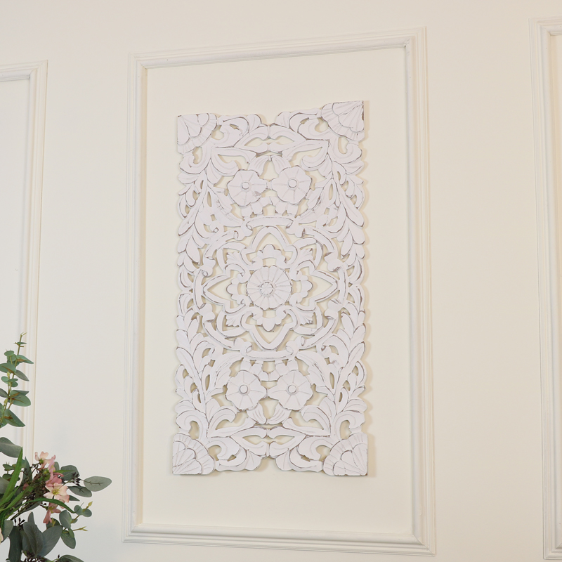 Large Wooden Boho Flower Wall Art - Whitewashed Wall Art Uk Large Wooden Boho Flower Wall Art - Whitewashed Wall Art Uk