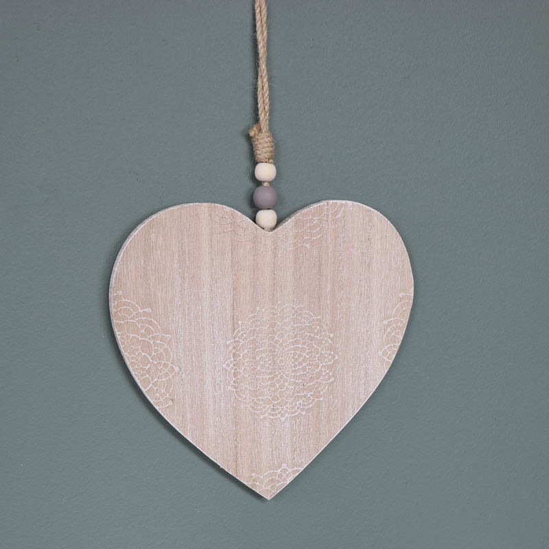 Large Wooden Hanging Heart 