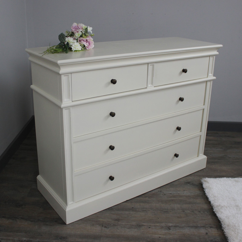 Cream 2 Over 3 Chest Of Drawers