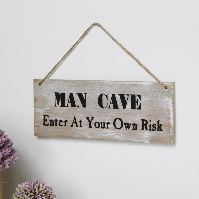 Man Cave Rustic Wooden Wall Sign