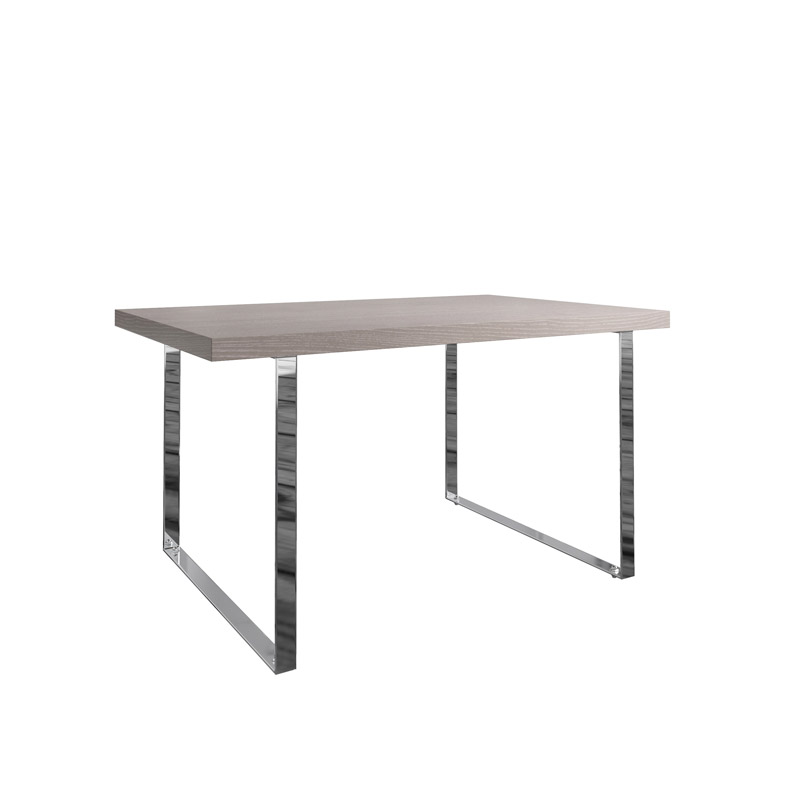 Medium Oak Grey And Chrome Dining Table - Ezra Range