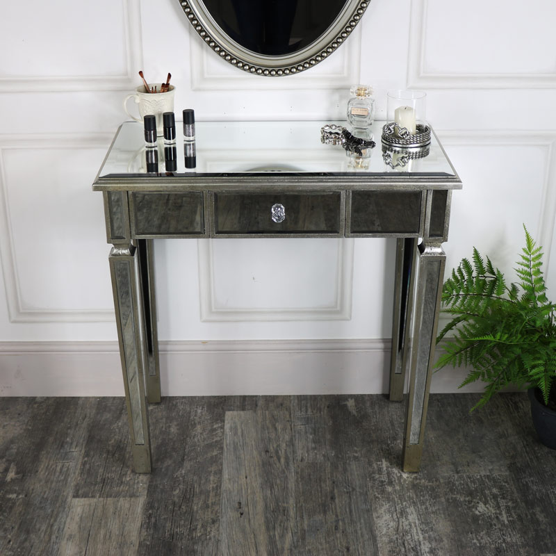 Mirrored Classique Range - One Drawer Dressing/Console Table
