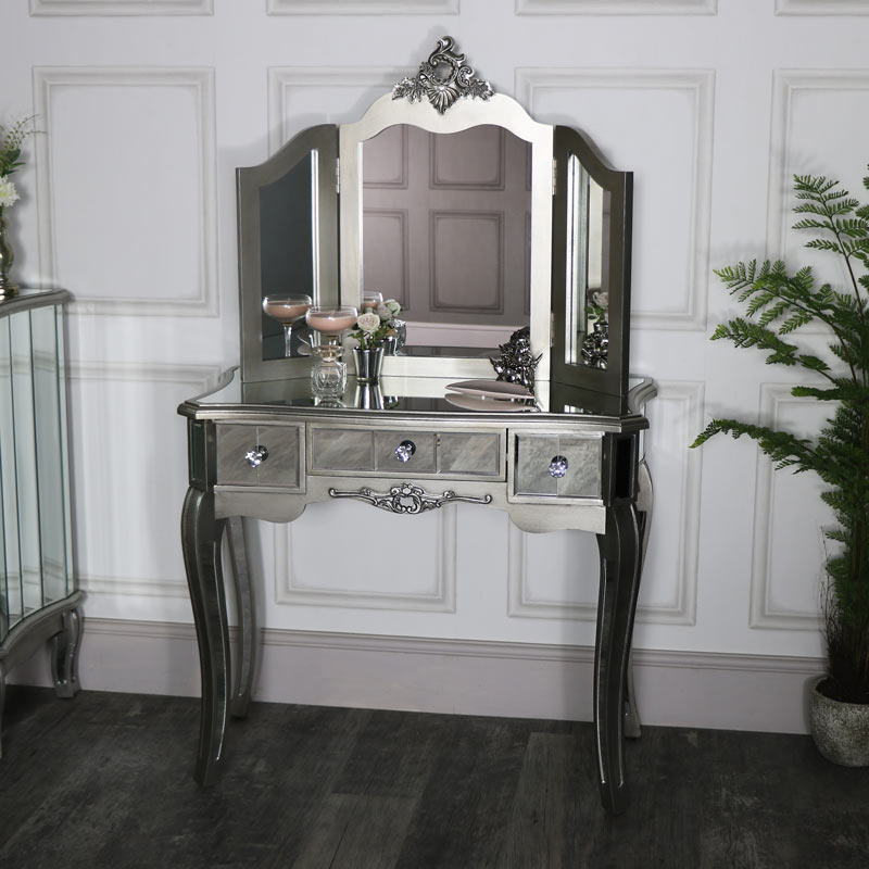 Mirrored Dressing Table And Mirror, Vanity Mirror For Dressing Table
