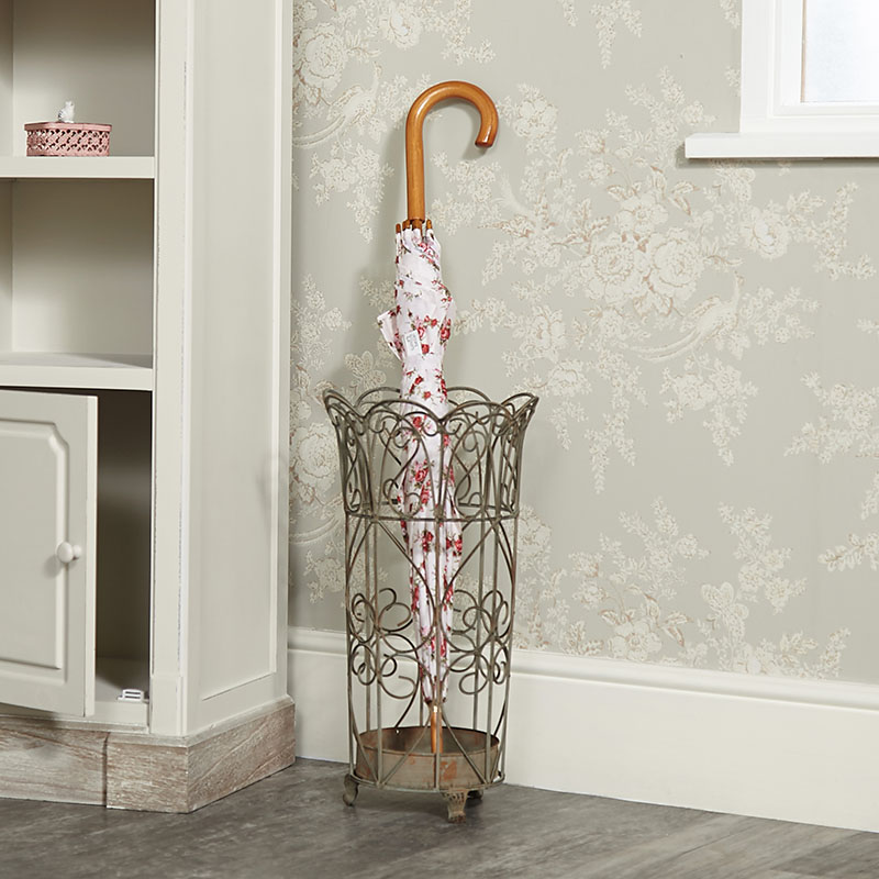 Ornate French Grey Distressed Umbrella Stand