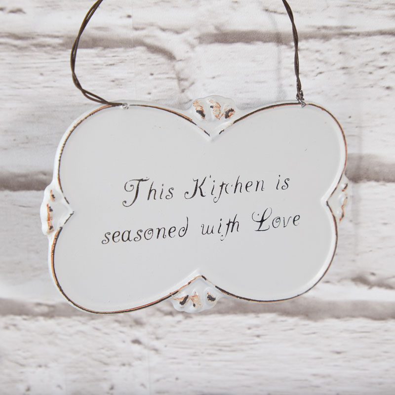 Ornate Shaped Metal Wall Plaque 'This Kitchen....'