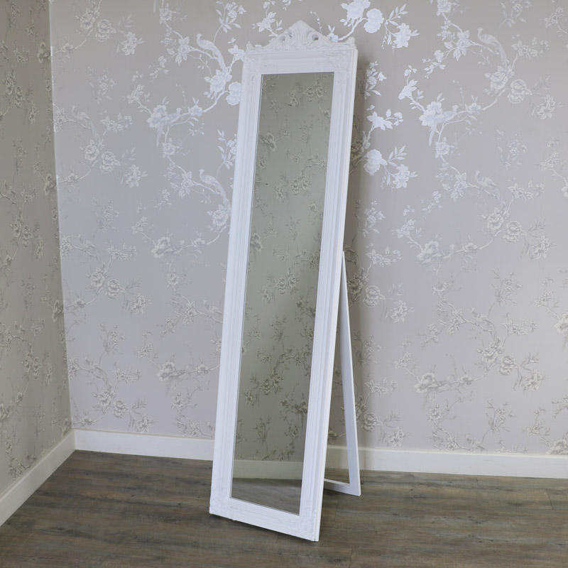 White Full Length Vintage Freestanding Cheval Mirror Melody Maison White Full Length Vintage Freestanding, Vintage Free Standing Full Length Mirror