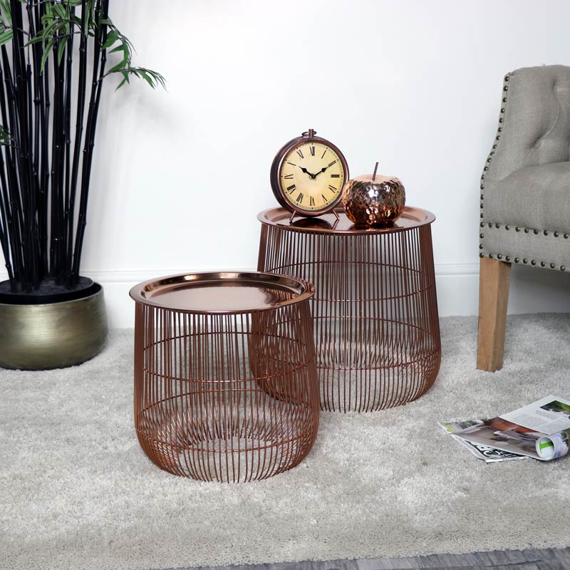 Pair of Copper Side Tables