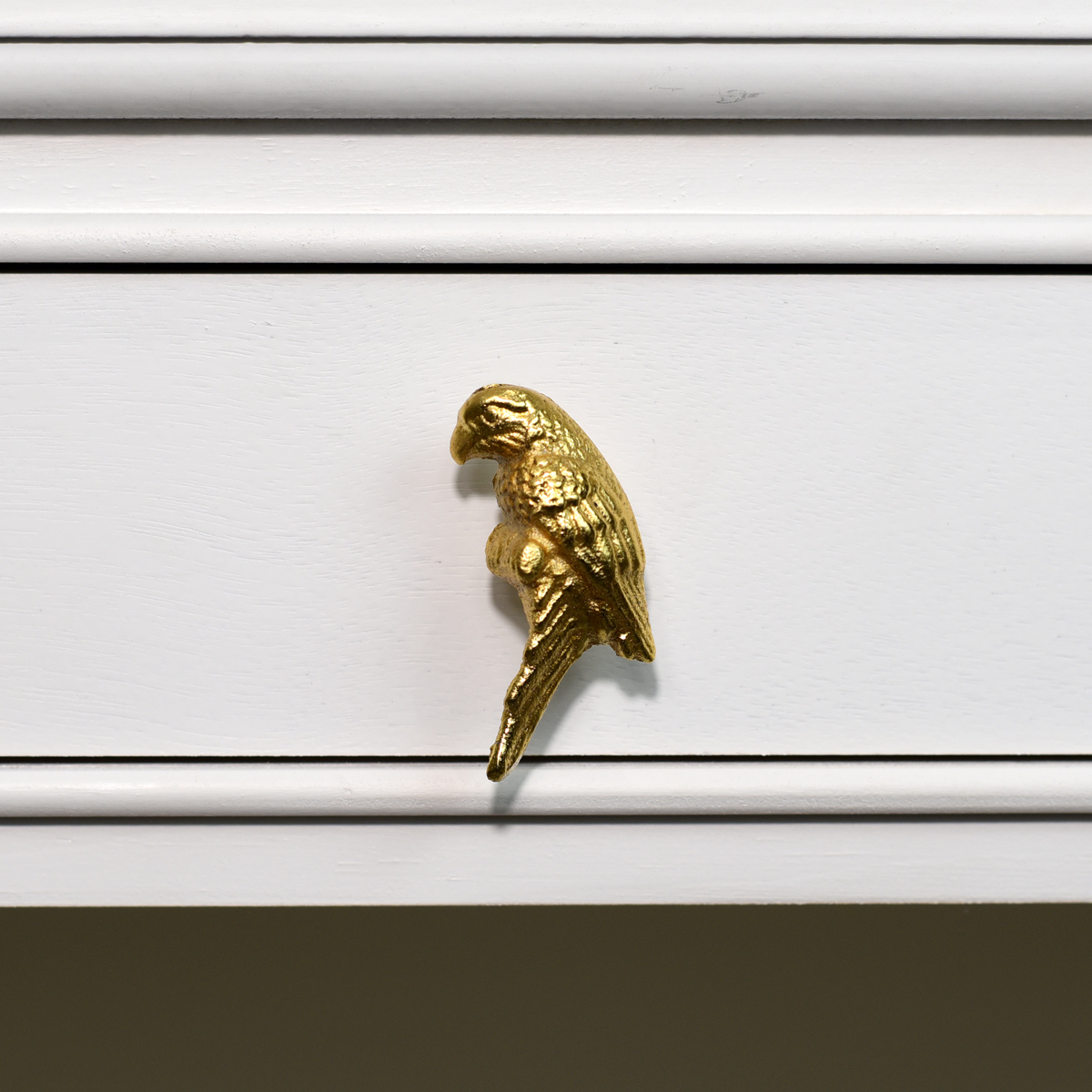 Metallic Gold Parrot Drawer Knob