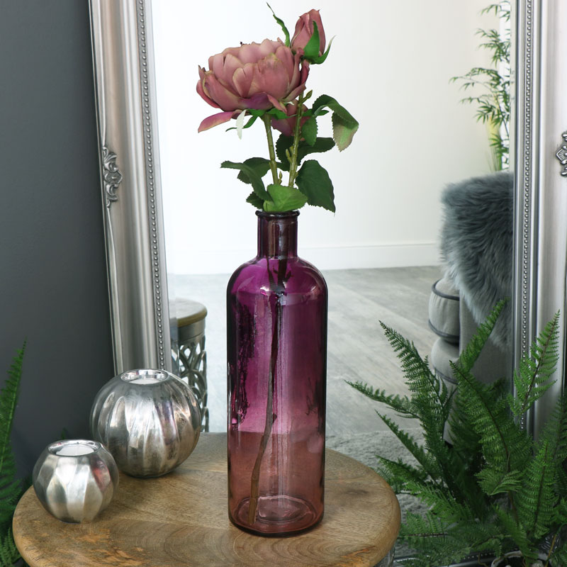 Purple Ombre Glass Apothecary Bottle Vase