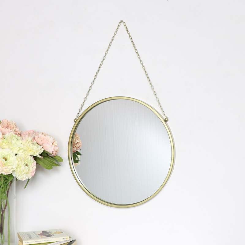 Round Gold Framed Wall Mirror 45cm x 45cm