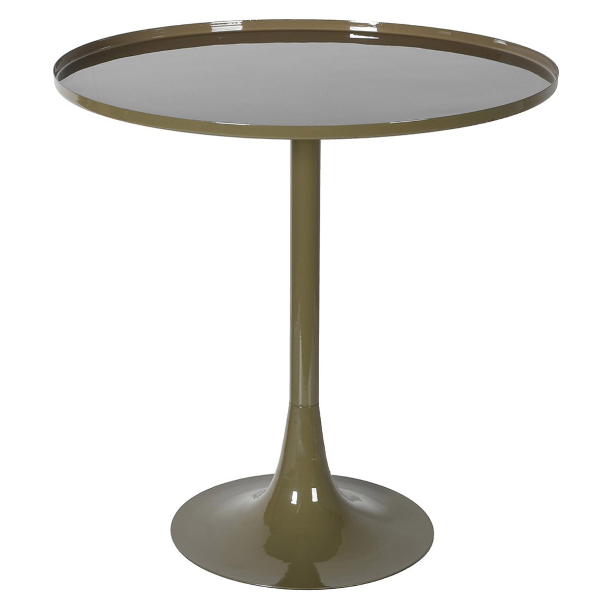 Round Green Enamel Side Table
