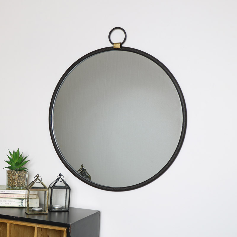 Round Metal Fob Wall Mirror