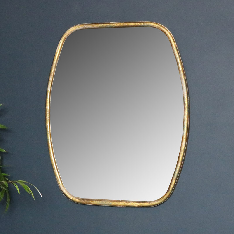 Rustic Gold Framed Wall Mirror Rustic Gold Framed Wall Mirror, Gold Framed Rectangular Bathroom Mirror