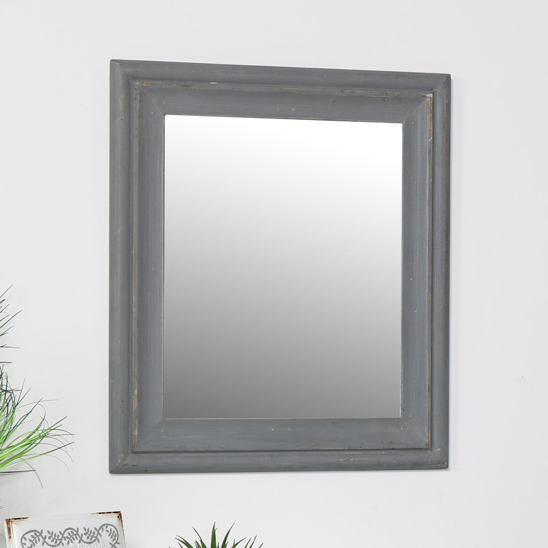 Rustic Grey Wall Mirror 48cm x 56cm
