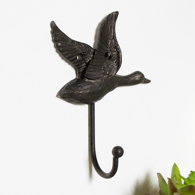 Rustic Metal Duck Wall Mounted Coat Hook