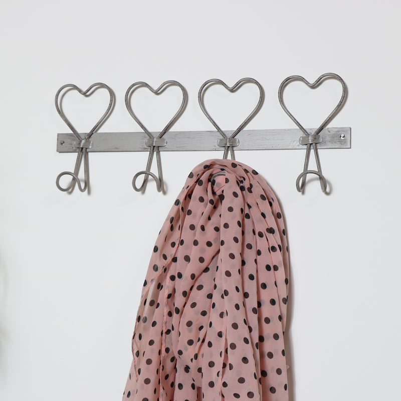 Grey Metal Wire Heart Coat Wall Hooks Vintage Shabby Chic Kitchen Hallway Decor - Vintage Wall Hooks Shabby Chic Grey Metal Wire Heart Coat Wall Hooks Vintage Shabby Chic Kitchen Hallway Decor - Vintage Wall Hooks Shabby Chic