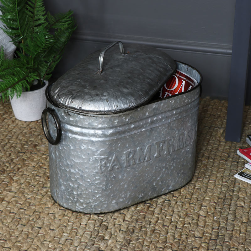 Rustic Metal Storage Container