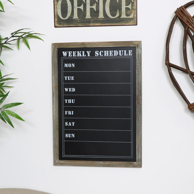 Rustic Weekly Schedule Chalkboard 