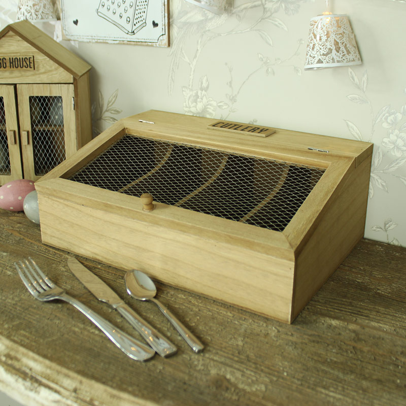 Rustic Wooden Cutlery Holder