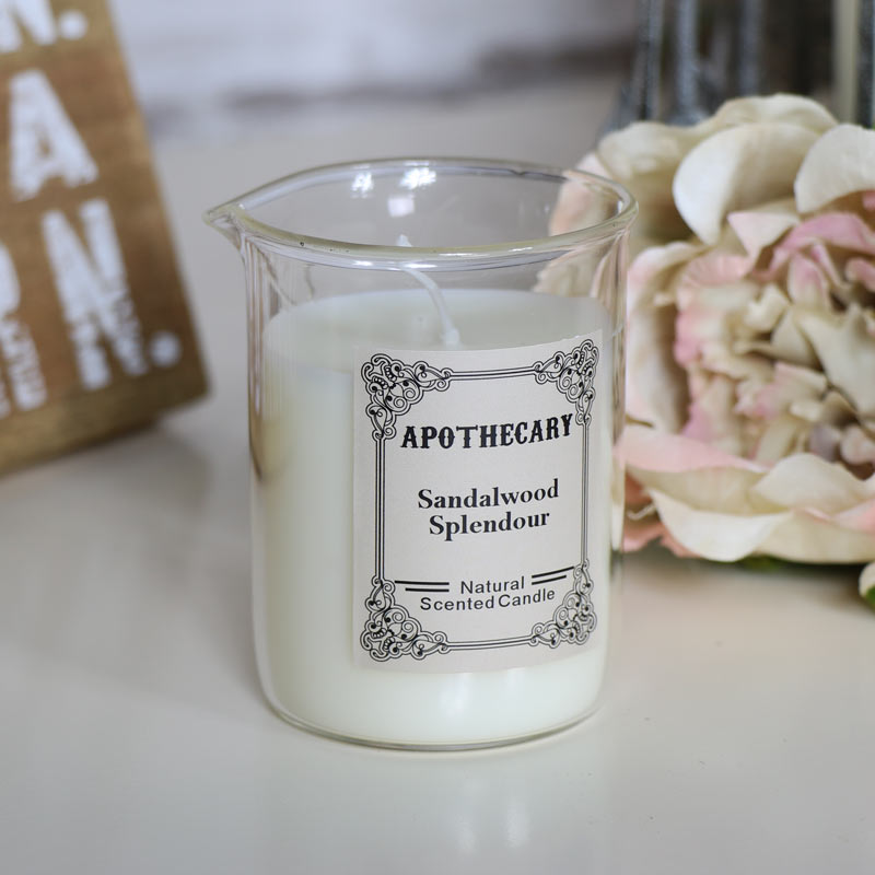 Sandalwood Scented Apothecary Candle in Glass Beaker