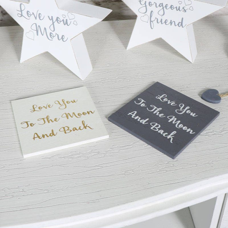 Set of 2 Grey Love you to the moon and back Coasters