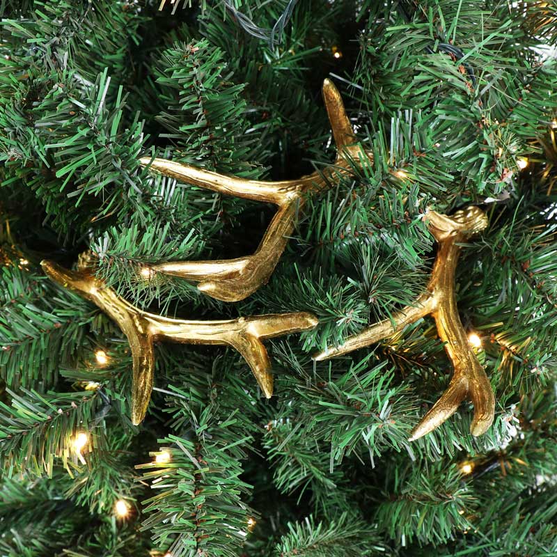 Set of 3 Gold Antler Pick Decorations 