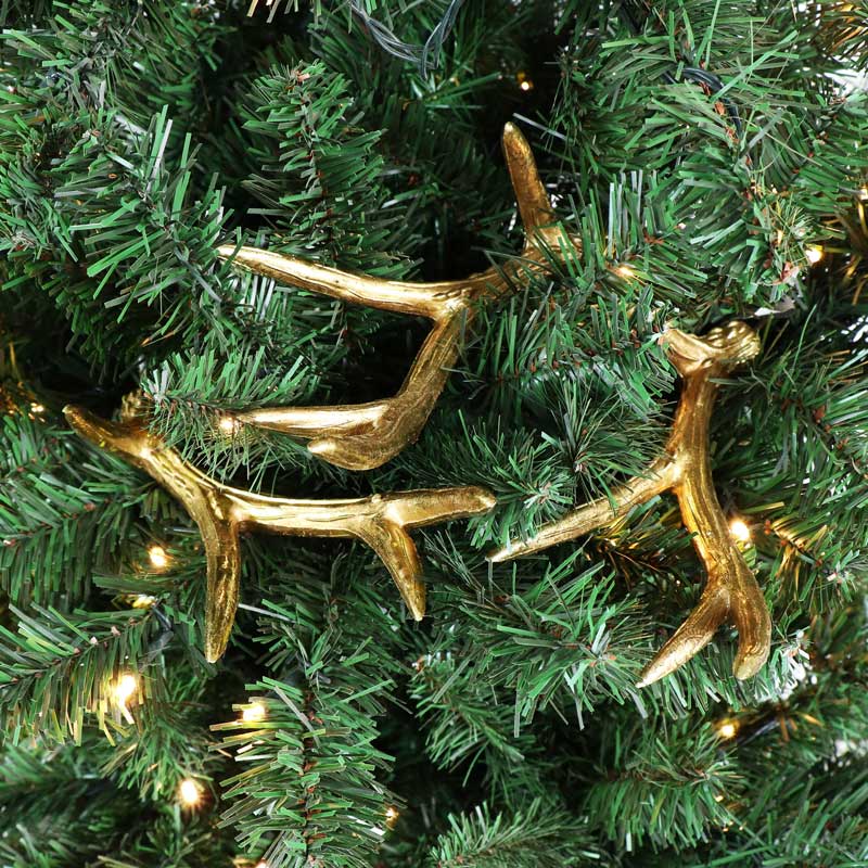 Set of 3 Gold Antler Pick Decorations 