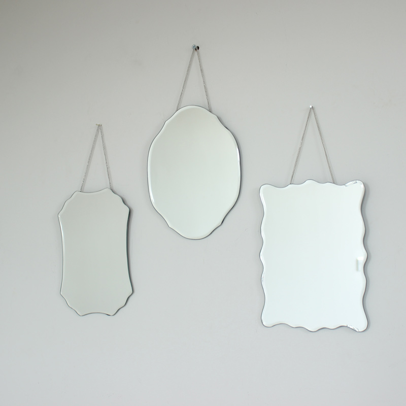 Set Three 3 Vintage Style Hanging Wall, Vintage Wall Mirrors