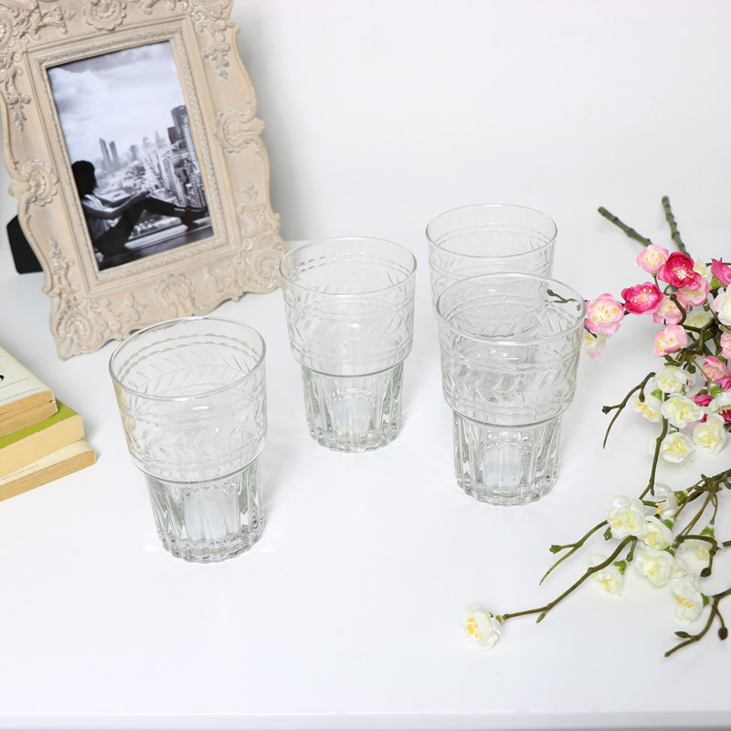 Set of 4 Tall Drinking Glasses 