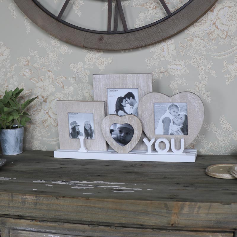 Set Of Rustic Wooden Photo Frames I Love You Melody Maison Set Of Rustic Wooden Photo Frames I Love