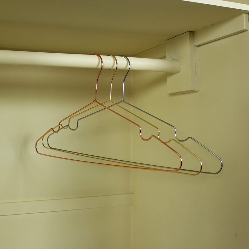 Set of Three coloured Metal Coat Hangers