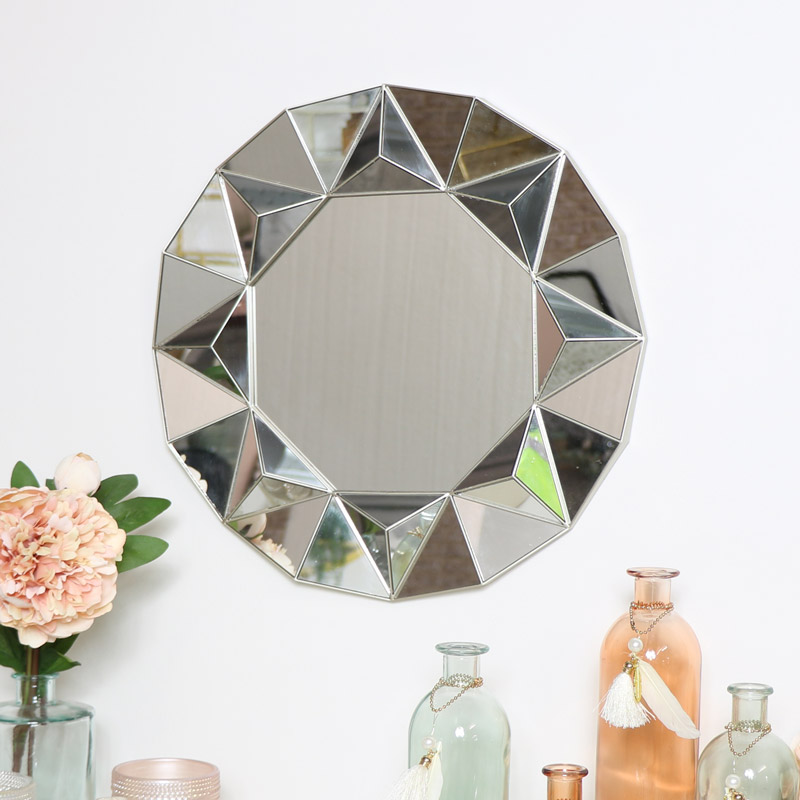 Silver Geometric Wall Mirror