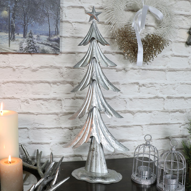 Silver Metal Christmas Tree